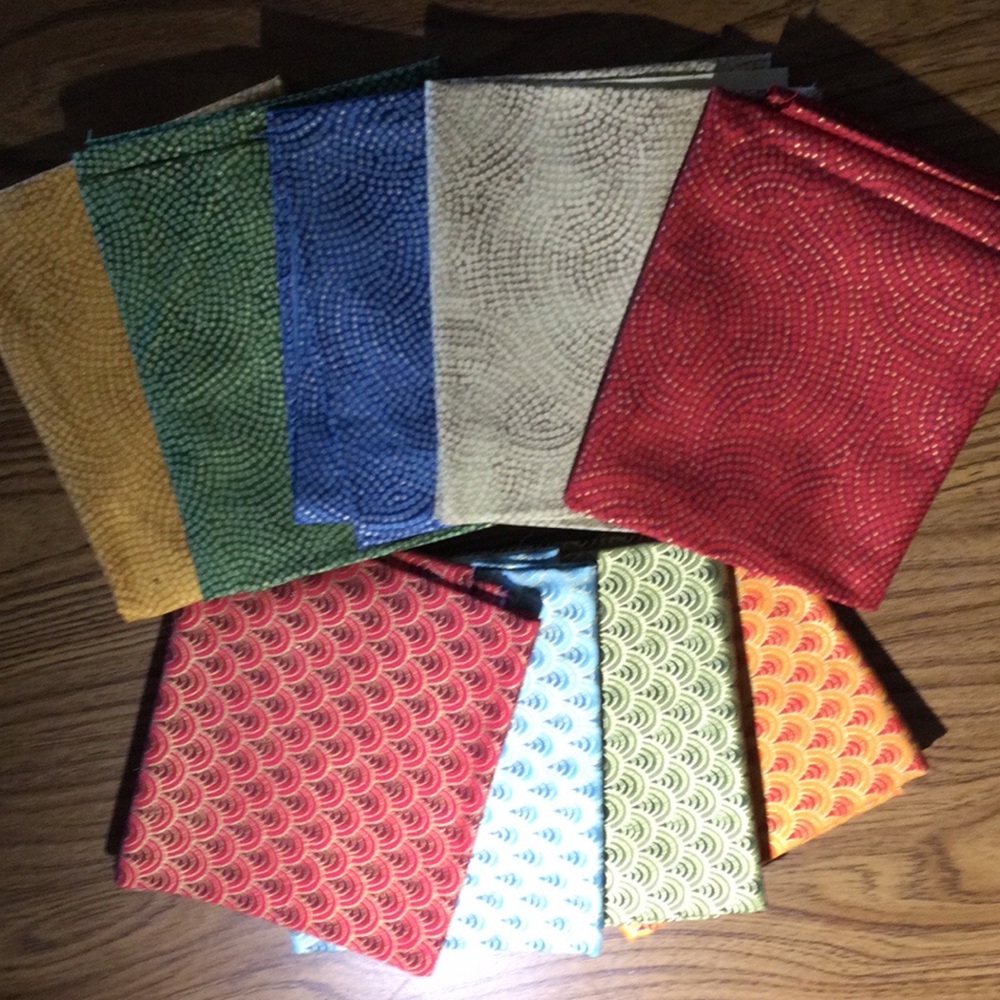 Colorful & Gold Metallic fat quarters